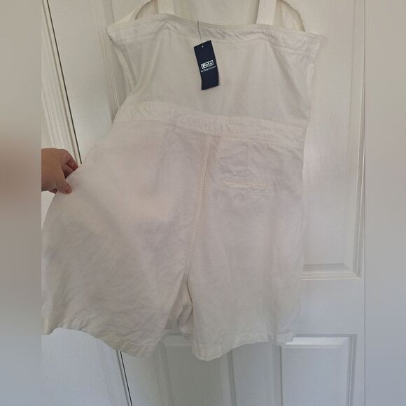 Polo Ralph Lauren Paneled Hemp Play suit Short Overalls Adjustable Pockets Sz 14 - Picture 5 of 10